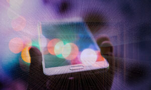 Person holding cell phone