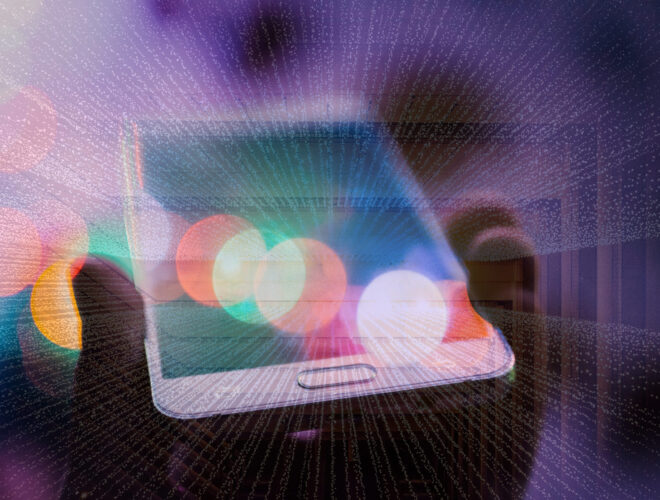 Person holding cell phone